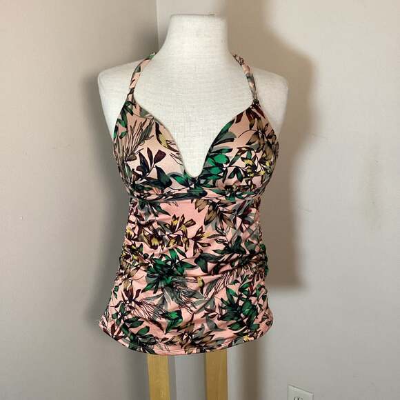 Athleta Other - Athleta Floral Strappy Back Tankini Top Size M